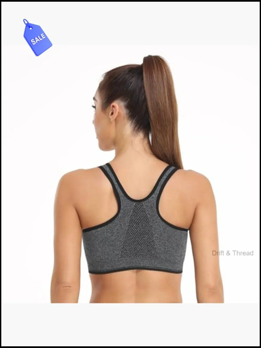 Zip Front Sports Bra Wireless Post-Surgery Active Yoga Bra Medium Support
